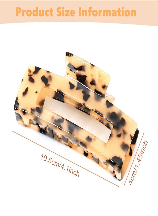 Eyegla 2 Pack Hair Claw Clips for Women Tortoise Shell Large Claw Hair Clips for Thin to Thick Hair Rectangle Hair Jaw clips - Image 4